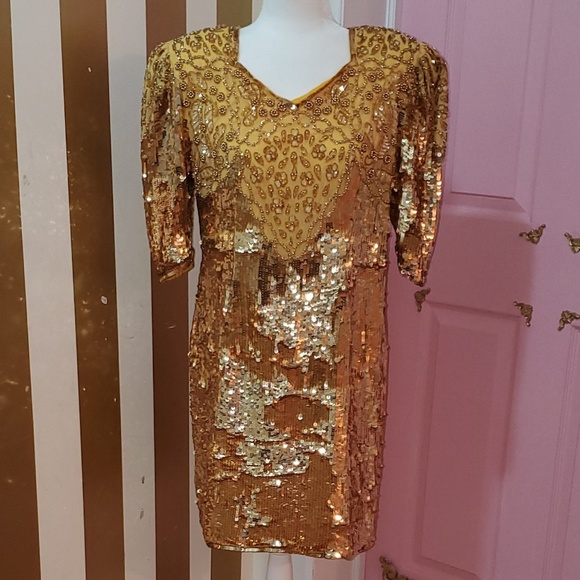 gold dress size 20